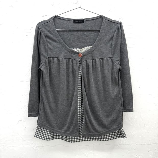 nini lack 체크 레이어드 탑