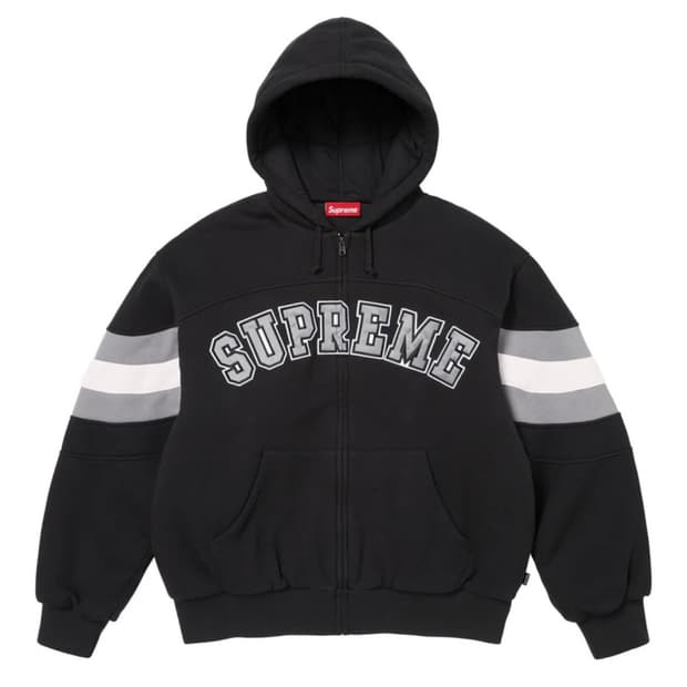 슈프림 필드 후드 집업 블랙 S M L