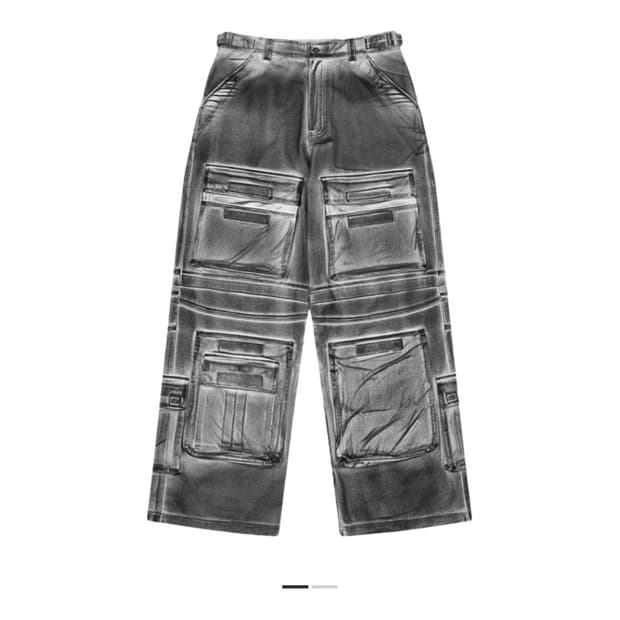 Project gr 페인티드 데님 카고 더티 화이트 3사이즈