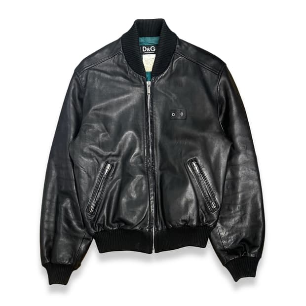 2000‘ Dolce&Gabbana 레더 봄버 자켓 L