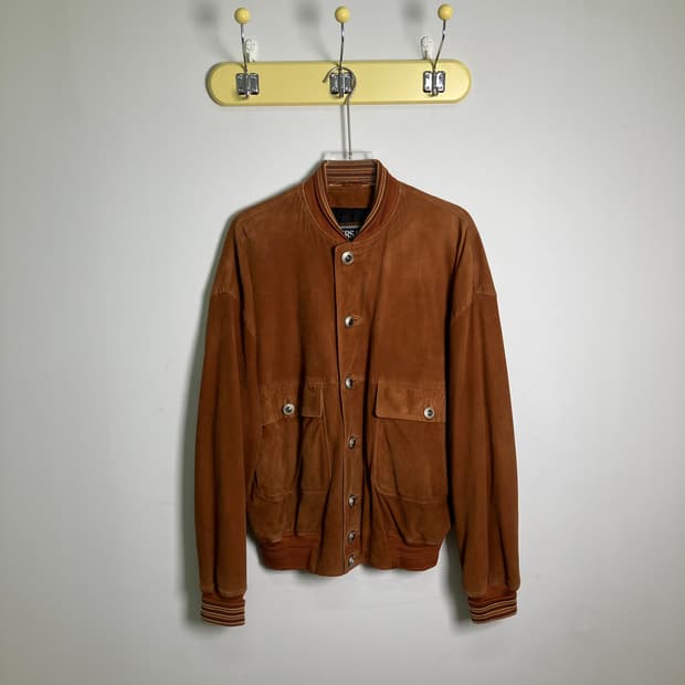 베르사체 브라운 스웨이드 봄버 자켓