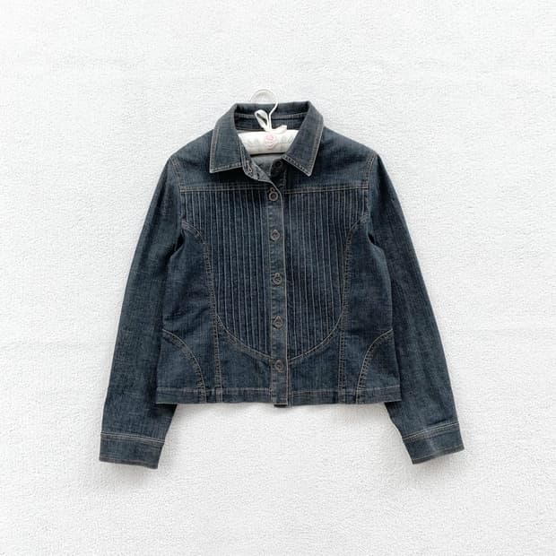 빈티지워싱 핀턱 데님자켓