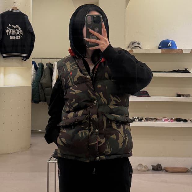 폴로 랄프로렌 리버시블 카모 다운 베스트 U826