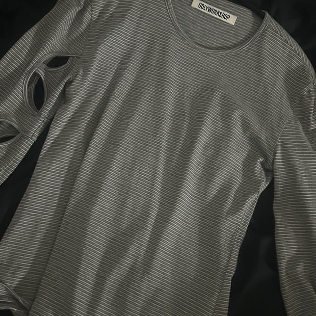 오들리워크샵 컷아웃티 [핑크/회색]