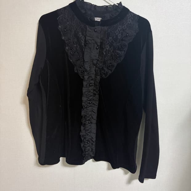 빈티디 벨벳 고스 블라우스