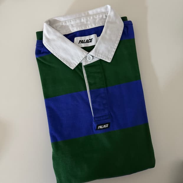 팔라스 스트라이프 럭비티 블루/그린