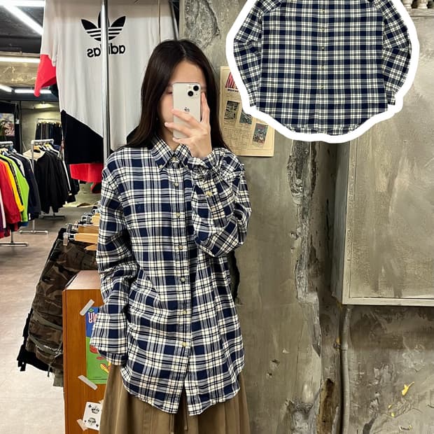 폴로 랄프로렌 체크 셔츠 네이비 M #csz1245