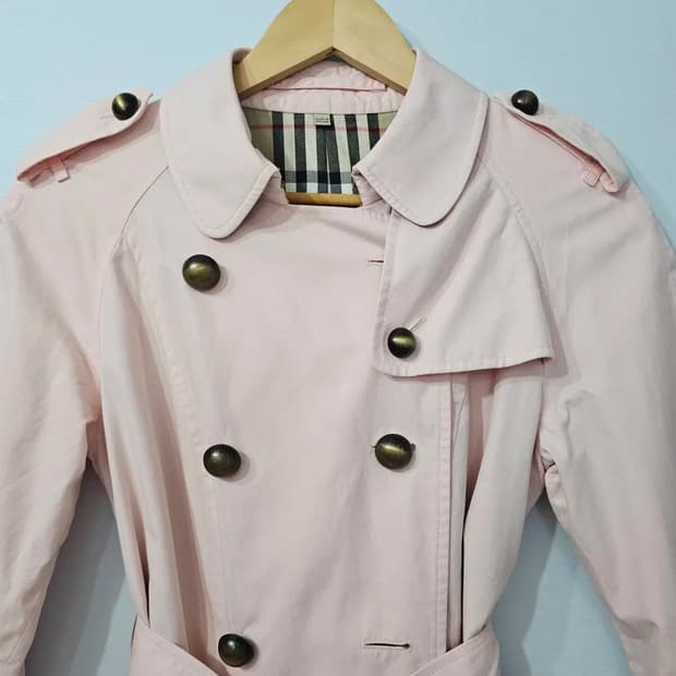 정품 버버리 핑크 트렌치 코트 55