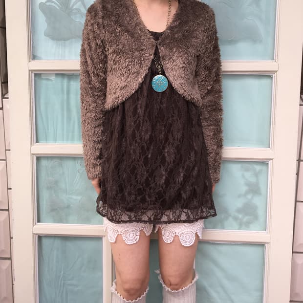 Fake fur bolero jacket