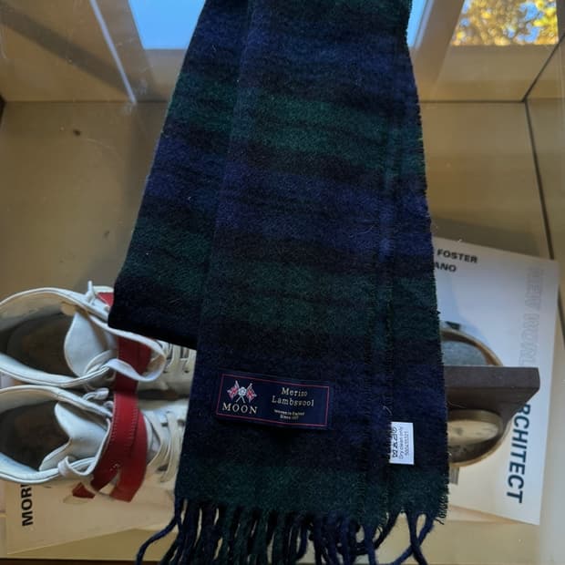 문트위드 블랙와치패턴 머플러