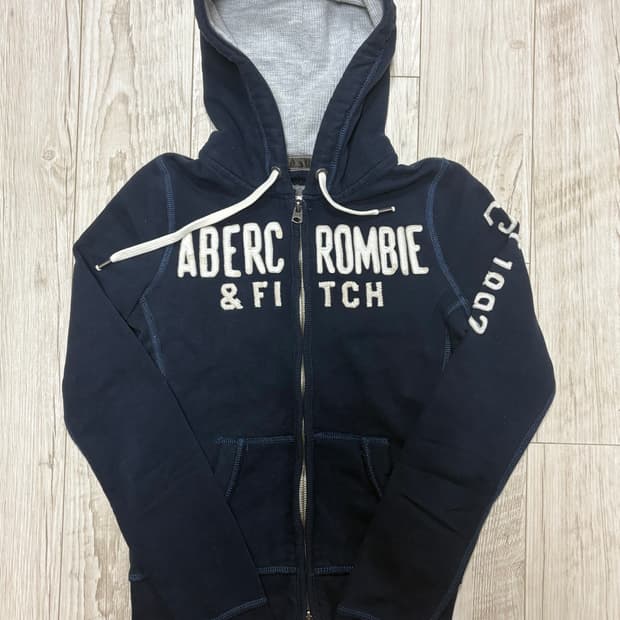 아베크롬비 딱붙핏 후드집업 네이비 xs