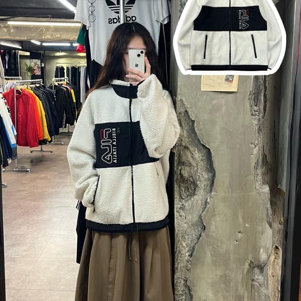 휠라 플리스 자켓 화이트 L #csz2057