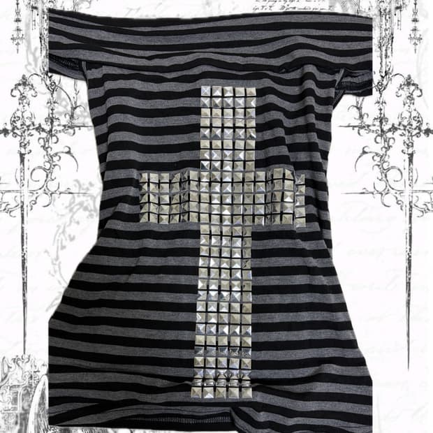 펑크 그런지 y2k 오프숄더 