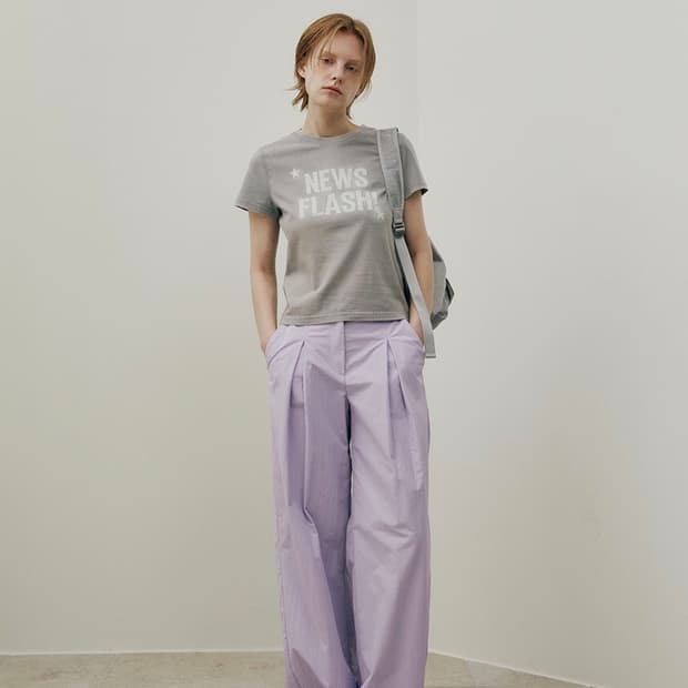 레이브 턱 와이드 팬츠 라벤더