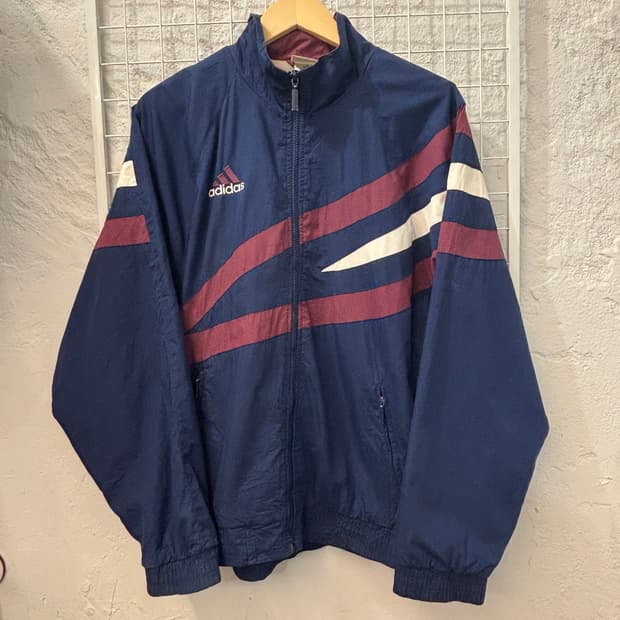 90s 아디다스 올드스쿨 사이드라인 배색 바람막이 자켓 L