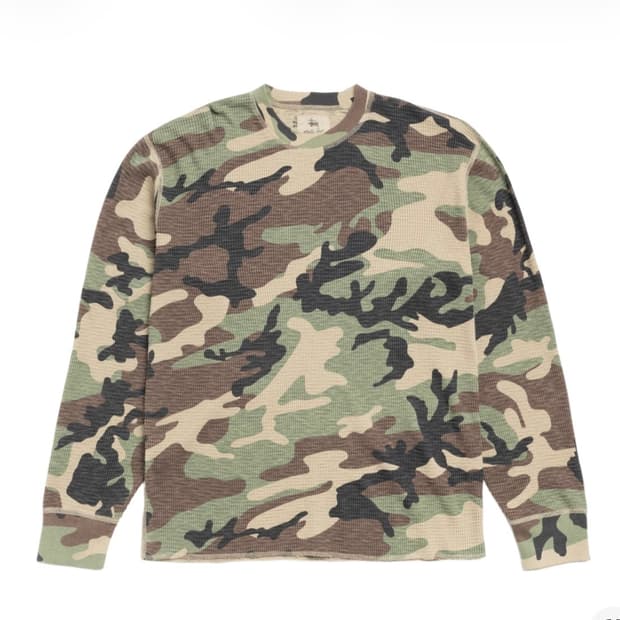 스투시 피그먼트 다이드 써멀 카모 롱슬리브 m