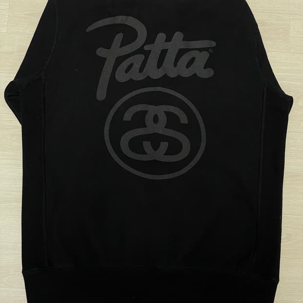 Stussy x Patta 콜라보 후드티 블랙 L