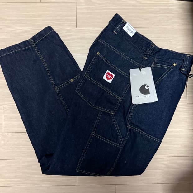 칼하트 wip 더블니 블루 린스드 새상품