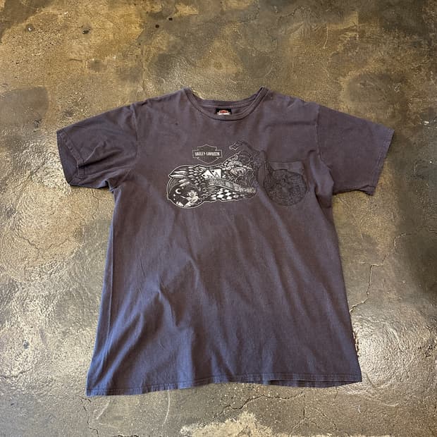 Harley Davidson 할리데이비슨 데미지드 포켓 반팔티 XL