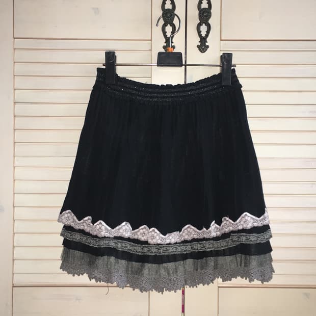 빈티지 엑시즈팜 레이스 프릴 스커트 리즈리사 라떼갸루 히메갸루 트랄라라