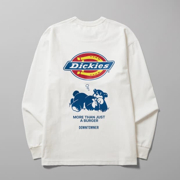 디키즈 다운타우너 콜라보 베어 그래픽 긴소매 white