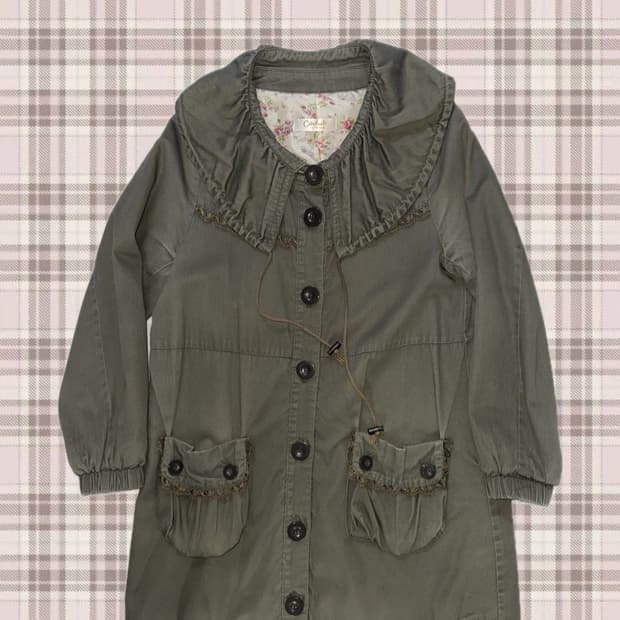 카키색 야상 점퍼 레이스 / 모리걸