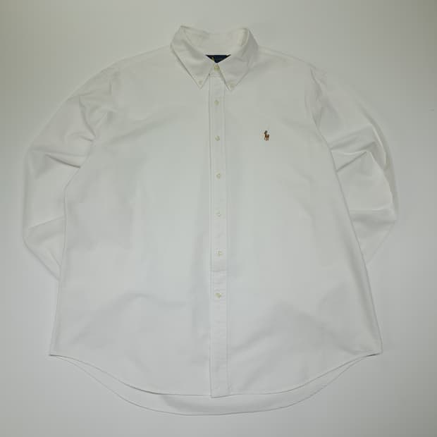 CL477 2XL 폴로 90s 코튼 멀티포니 화이트 셔츠 남방