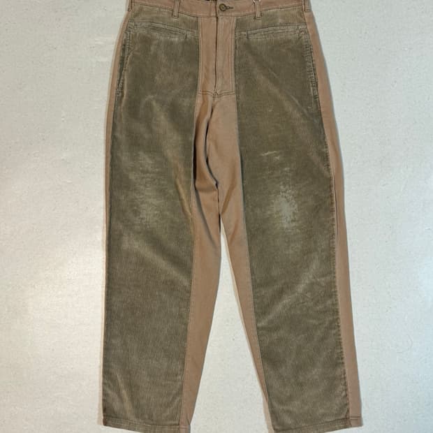 일본 빈티지 코듀로이 더블니 코튼 팬츠