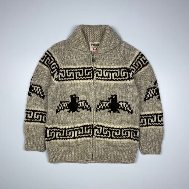 (103) 80s TUAK 빈티지 캐나다 썬더버드 코위찬 가디건