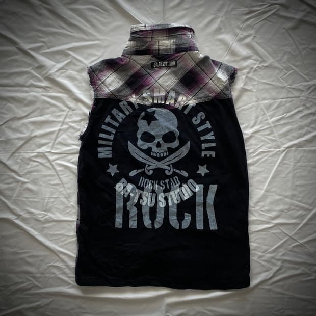 해골 펑크 셔츠 베스트