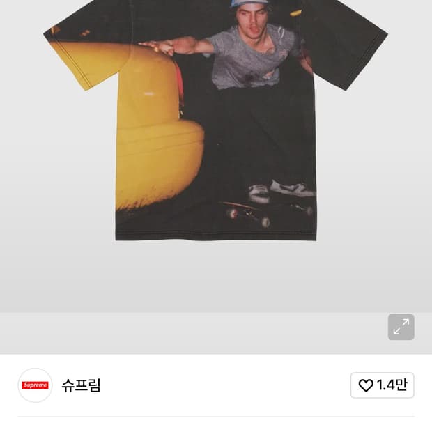 슈프림 대쉬 스노우 풀 프린팅 반팔 티