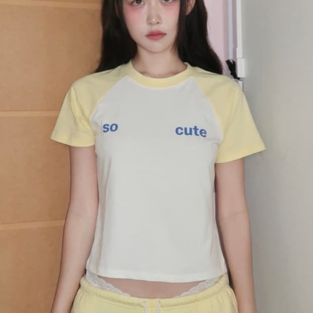 키코지 So Cute Raglan T-shirt_Yellow