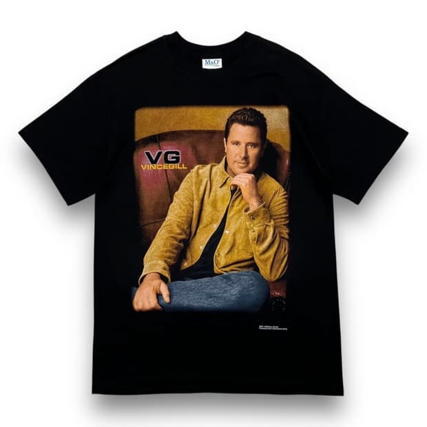 빈스 길 2001s 투어 VG 빈티지 다크 반팔 티셔츠