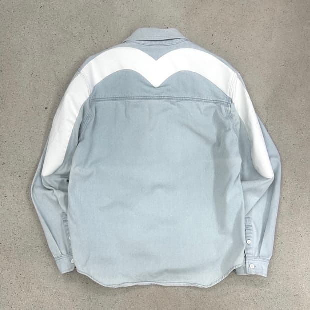 에비수 빅로고 데님 셔츠 자켓