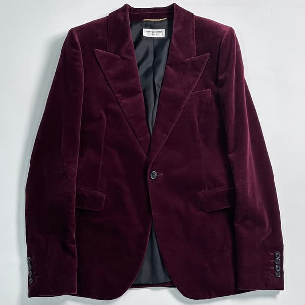 생로랑 벨벳 원버튼 블레이저 자켓