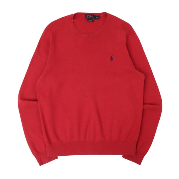폴로 랄프로렌 레드 피마코튼 니트