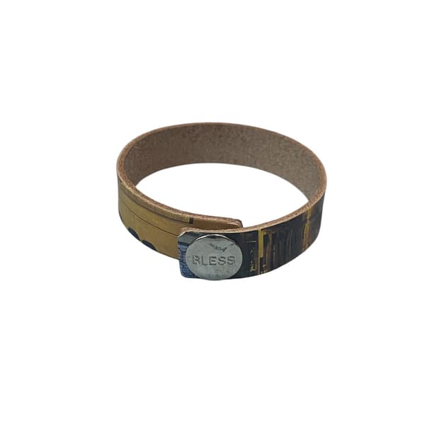 [002] Bless Leather Bracelet