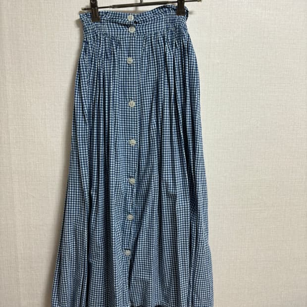 깅엄 체크 스커트