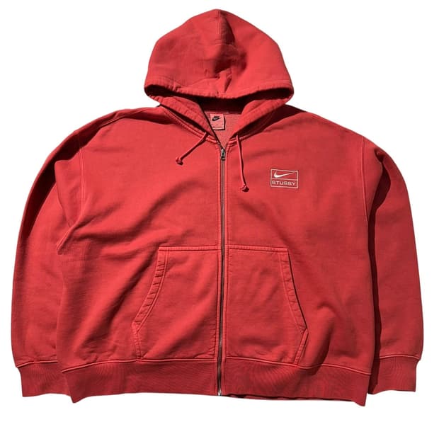 스투시 x 나이키 풀 집 피그먼트 다이드 플리스 후드집업