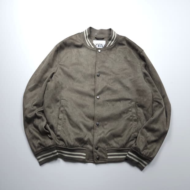 자라 스웨이드 레더 브라운 블루종 (L)