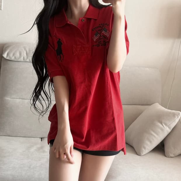 폴로 랄프로렌 빅포니 성조기 레드 네이비 반팔