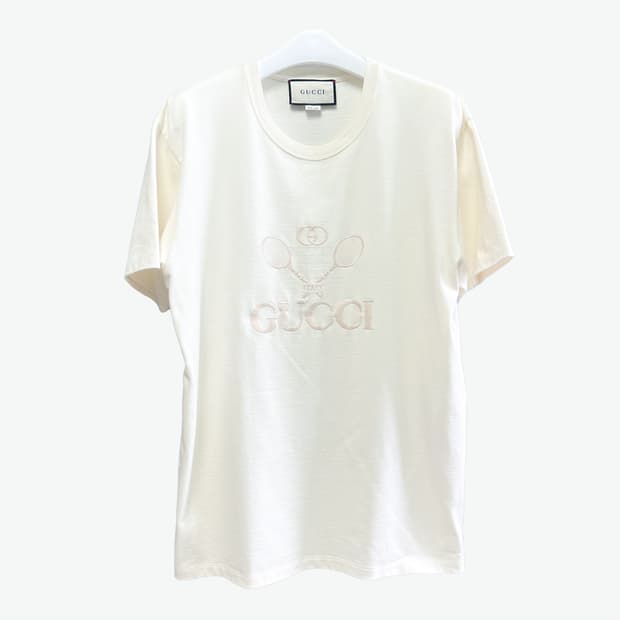 [M/매장판] 구찌 테니스 로고 자수 반팔