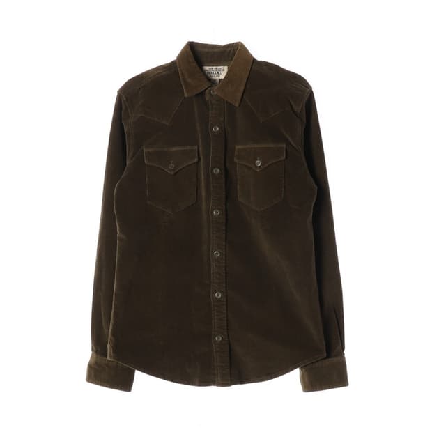 후아유 빈티지 투포켓 코듀로이 셔츠 다크브라운 M