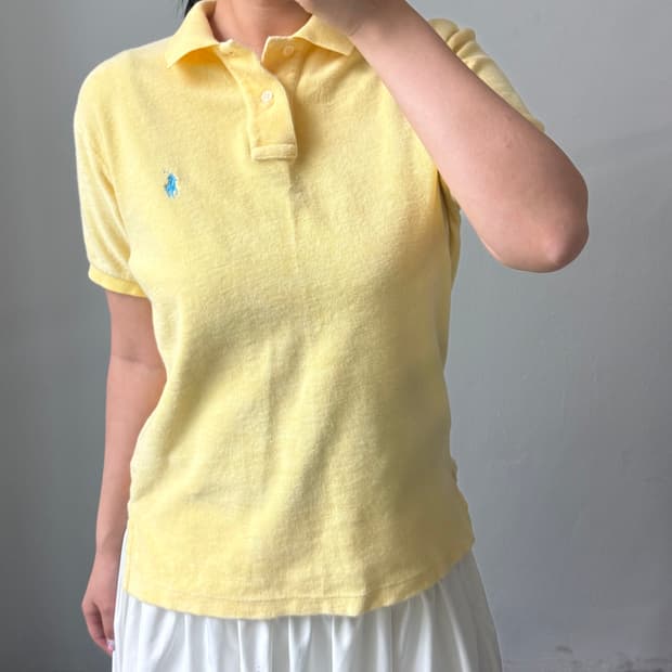 [M] 폴로 테리코튼 옐로우 반팔 카라티