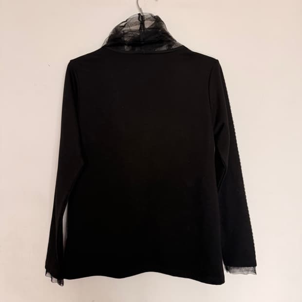 LIE SANGBONG 블랙 시스루 탑