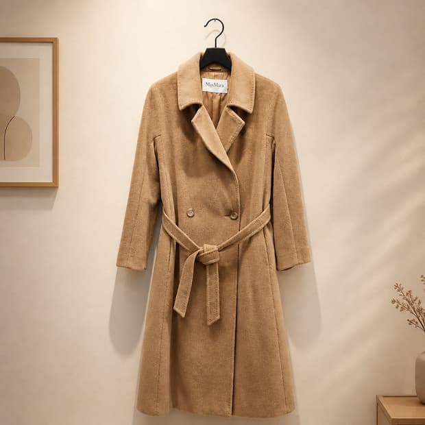 막스마라 Max Mara 버진울 캐시미어 벨티드 롱코트 38사이즈