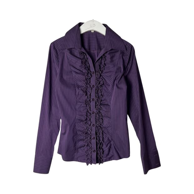 [Naracamic] 나라카미체 스트라이프 프릴 블라우스