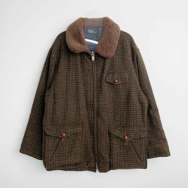 A2 폴로랄프로렌 하운드투스 체크 울 트위드 헌팅재킷 105사이즈