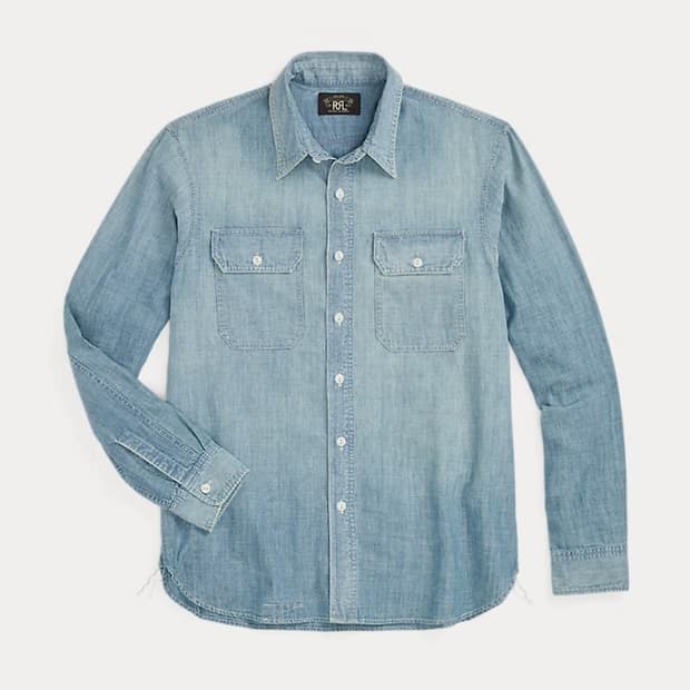 [새상품/M] RRL 인디고 샴브레이 워크셔츠 팝니다.
