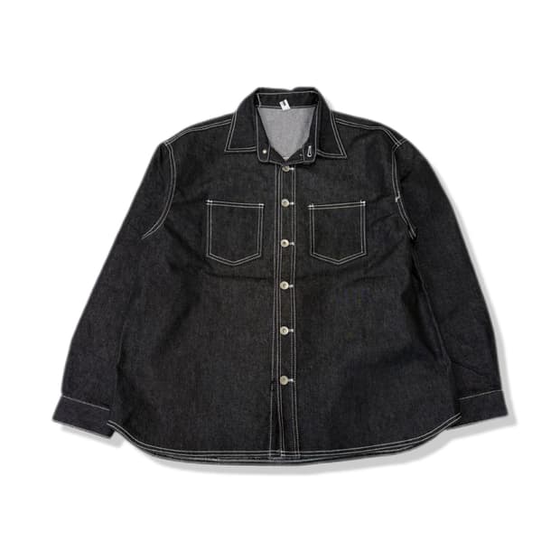 vintage black denim shirt-type outerwear
